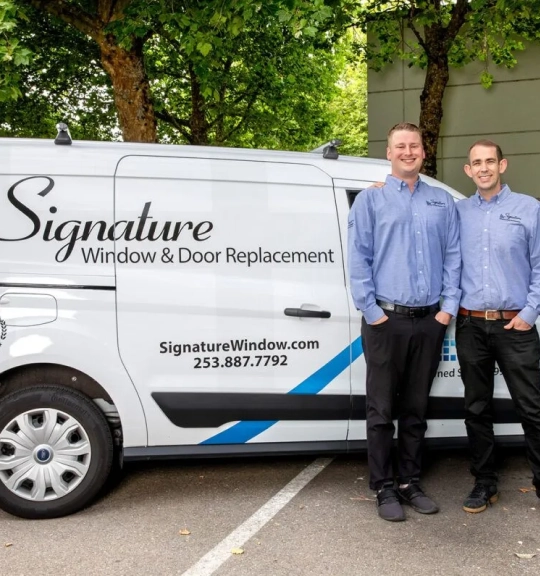 image of singature window and door owners with van