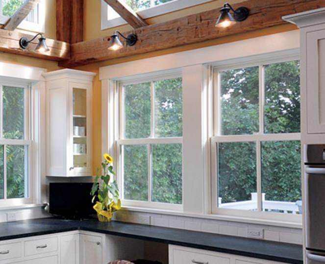 Infinity double hung windows in kitchen