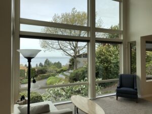 Professional multi-pane window installation with black frames in Magnolia residential home
