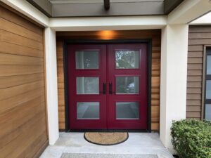 burgundy-double-entry-doors-installation-kent-wa